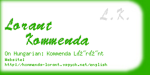 lorant kommenda business card